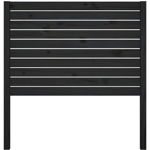  Uzglavlje za krevet crno 96 x 4 x 100 cm od masivne borovine Slike