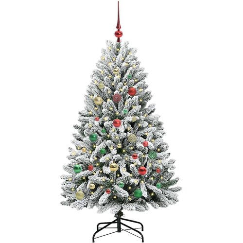 VidaXL Umjetno božićno drvce Zelena i bijela 150 cm PVC i metal Slike