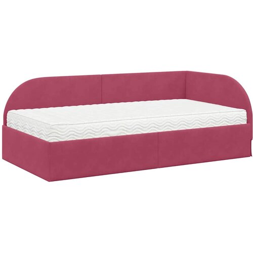  Kutni krevetni okvir s madracem 2 pcs Crvena Bar&amp;scaron;un Slike