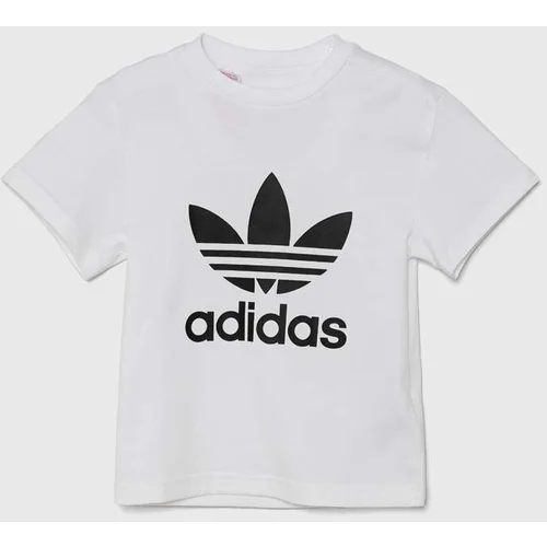 Adidas Otroška bombažna kratka majica TREFOIL TEE bela barva, JE0518