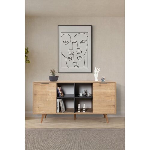 Hanah home komoda Sina 4619, 160 cm, hrast Sapphire / antracit Slike