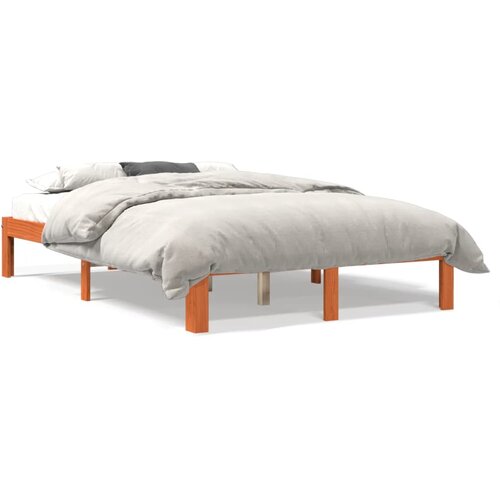vidaXL Posteljni okvir voščeno rjav 140x200 cm trdna borovina Cene