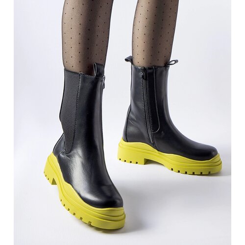 Gemre Black ankle boots on a colorful sole Delebio Cene