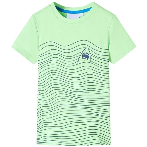 vidaXL Otroška majica s kratkimi rokavi neon zelena 116