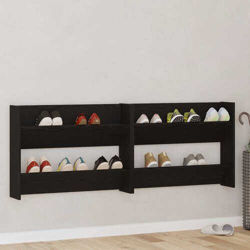  Ormar za cipele s policom 2 pcs Crni hrast 83 x 18 x 60 cm Cene