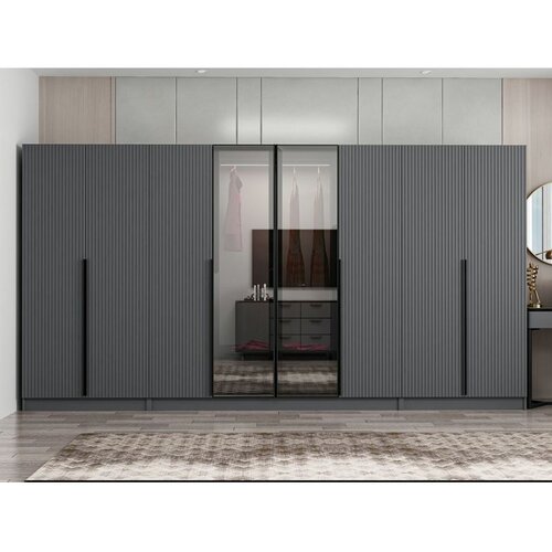 Hanah home ormar sa reflektujućim staklom Nisa 20600, 360 cm, antracit Slike