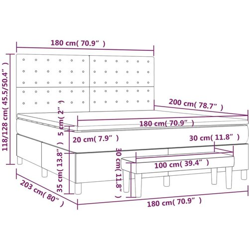  Krevet s oprugama i madracem svjetlosivi 180x200 cm bar&amp;scaron;unasti Slike