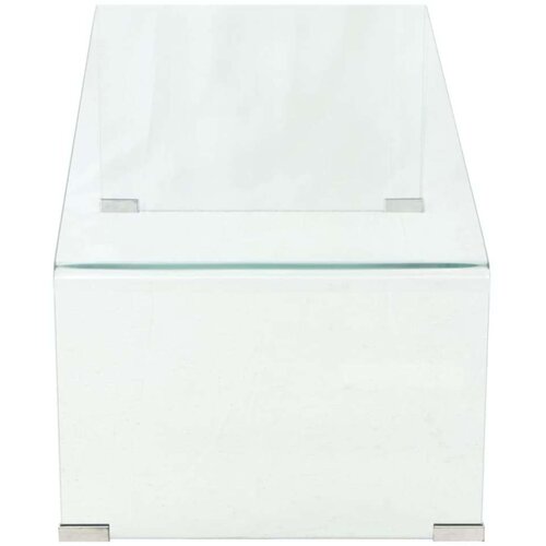 VidaXL stolić za kavu od kaljenog stakla 98 x 45 x 30 cm prozirni Slike
