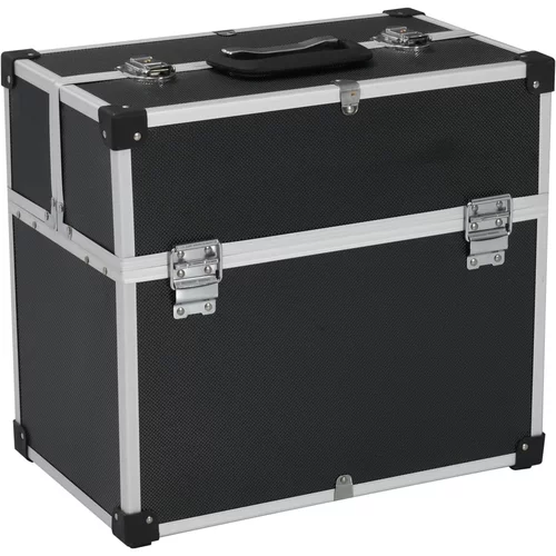  Kovčeg za alat 38 x 22,5 x 34 cm crni aluminijski