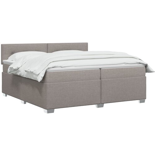  Boxspring krevet s madracem Sivosmeđa 200 x 200 cm Tkanina Slike