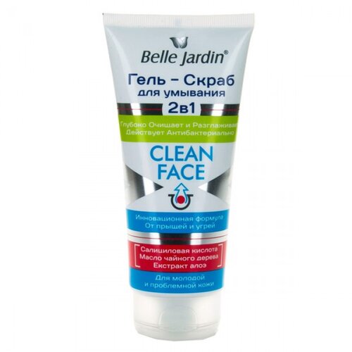 Belle Jardin CLEAN FACE - Antibakterijski gel za čišćenje lica i piling protiv akni i mitisera 200ml Cijene