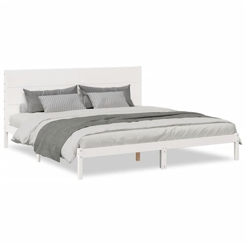 vidaXL Daljši posteljni okvir brez vzmetnice bel 200x210 cm trden les, (21369210) Cene