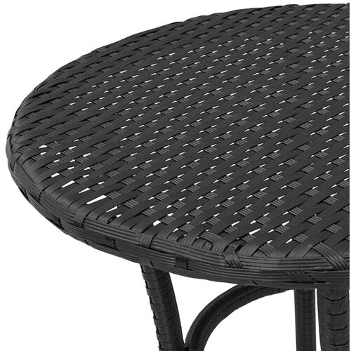  3-dijelni bistro set s jastucima crni od poliratana - Crna i krem 1 Slike