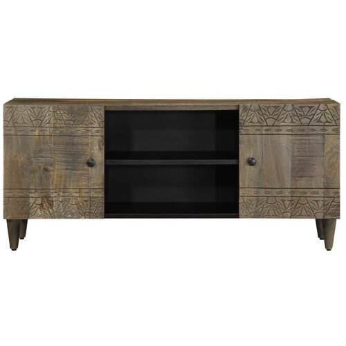 Maison Chic TV omarica - TV stojalo - Televizijska omarica svetlo siva 105x33,5x46 cm masivni les Mango, (21699650) Slike