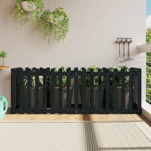  Povišena vrtna gredica crna 200x50x70 cm masivna borovina Cene