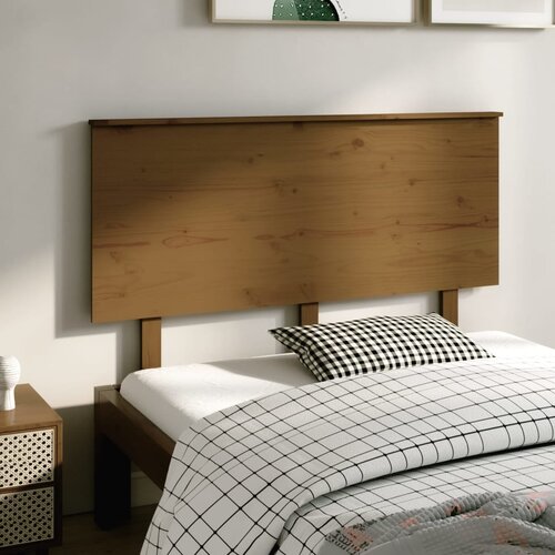 vidaXL Posteljno vzglavje medeno rjavo 139x6x82,5 cm trdna borovina Cene