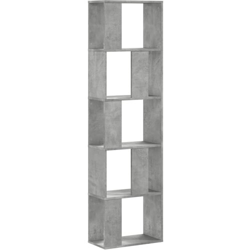 Maison Chic Knjižna omara - Knjižni regal 5-nadstropna siva 45x23,5x162,5 cm inženirski les, (21725008) Slike