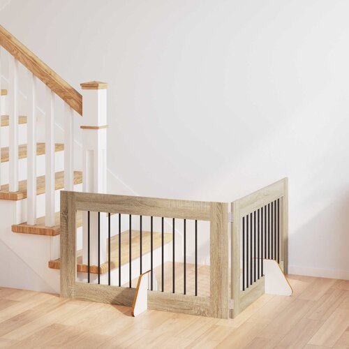  Vrata za pse s postoljem 2 pcs Hrast sonoma 100 x 60 cm Slike