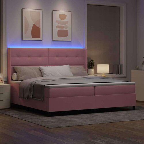 Box spring krevet s madracem Ružičasta 200 x 200 cm Bar&amp;scaron;un Slike