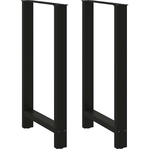 VidaXL Noge kavne mizice črna 2 kosa 60x(100-101) cm jeklo Slike