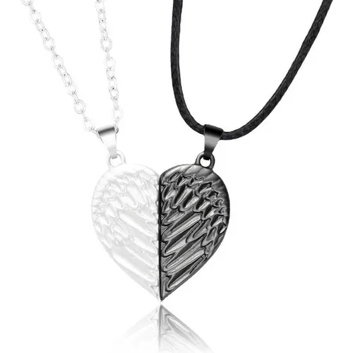 INF Ujemajoča se ogrlica za par z magnetnim srcem MultiColor, (21237746)