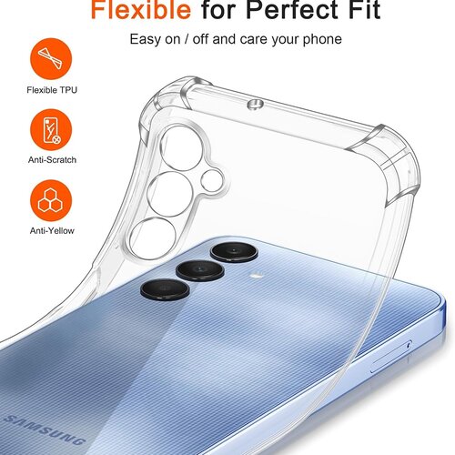 Techsuit Shockproof Clear Silicone prozirna maskica otporna na udarce za Samsung Galaxy A25 5G Slike