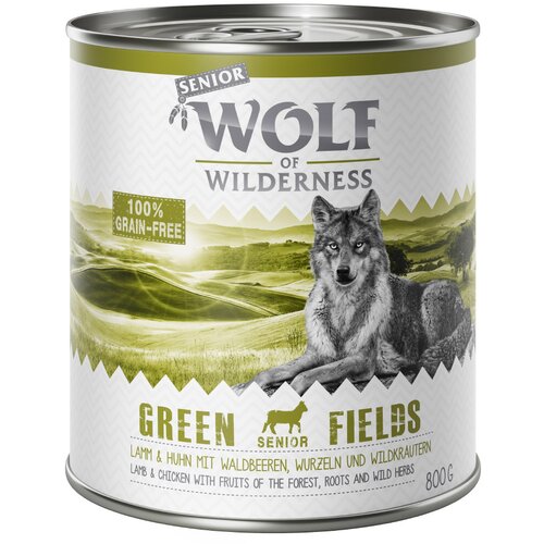 Wolf of Wilderness Senior 6 x 800 g - Green Fields - Jagnjetina & piščanec Cene