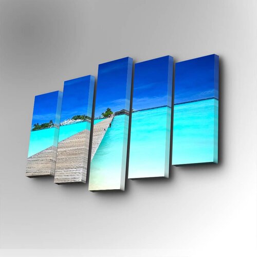 Wallity 5PUC-027 multicolor decorative canvas painting (5 pieces) Cene