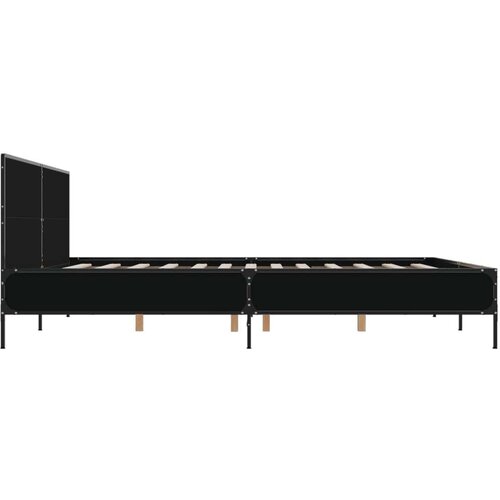  Okvir za krevet crni 200 x 200 cm konstruirano drvo i metal Slike