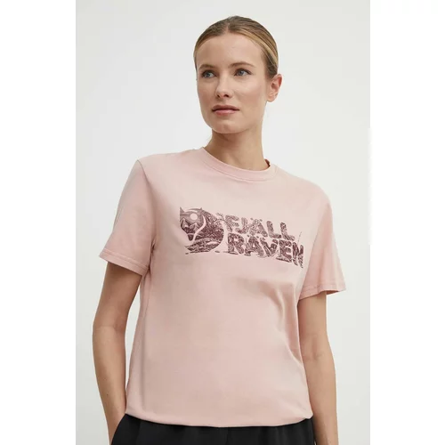 Fjallraven Kratka majica Lush Logo T-shirt ženska, roza barva, F14600165