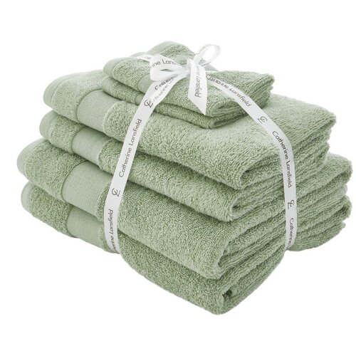Catherine Lansfield Zeleni frotirni bombažni komplet brisač 6 ks Anti-Bacterial &amp;ndash; Slike