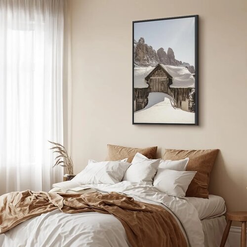  Slika - Winter in the Dolomites (1 Part) Vertical 40x60 U crnom drvenom okviru Slike