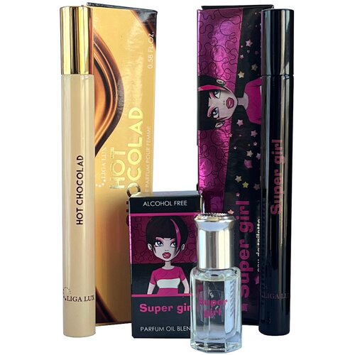 Neo Parfum Ženski set parfema Hot Chocolad, EDT, 17 ml + Super Girl, EDP, 17 ml + Parfemsko ulje Super Girl, 6 ml Cene