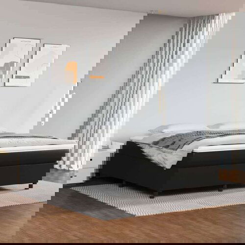  Box spring posteljni okvir črn 180x200 cm umetno usnje, (20737786) Cene