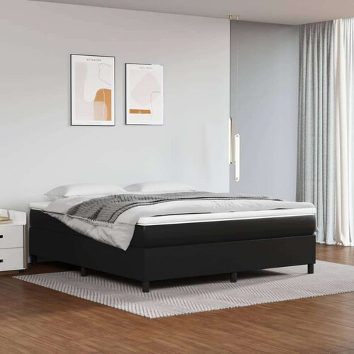  Za krevet s oprugama crni 180x200 cm od umjetne kože Slike