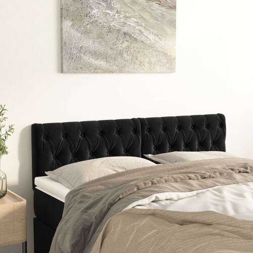  Uzglavlja 2 kom crna 80x7x78/88 cm bar&amp;scaron;unasta Slike