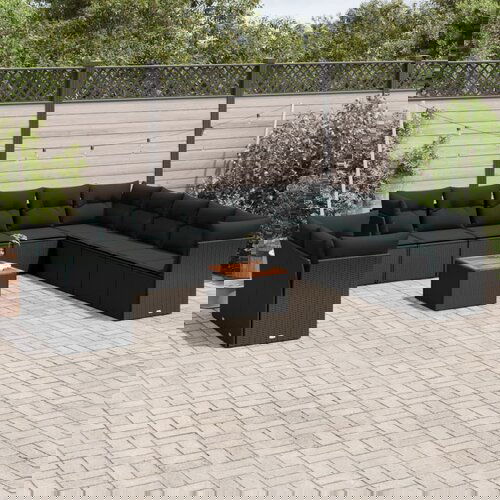 vidaXL 12-dijelni set vrtnih sofa od poliratana s jastucima crni Cijene