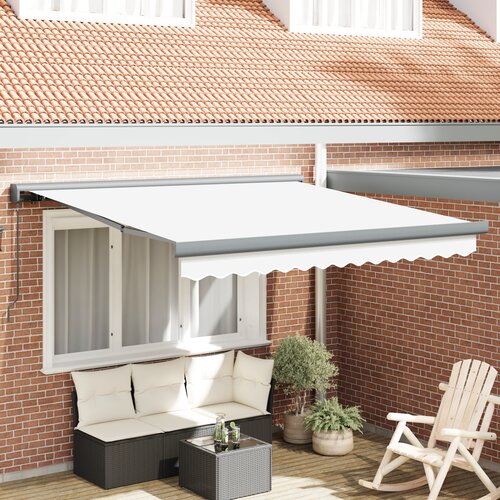 VidaXL Ručna uvlačiva tenda Bijela 350x250 cm, Zamjenski materijal za tendu za okvir 3,5x2,5 m Bijela Slike