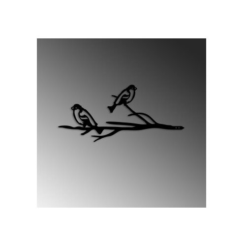 Wallxpert decorative object figura bird on the branch 08 black Slike