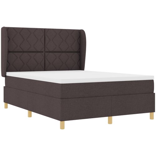 vidaXL Box Spring Postelja z Mattresom Temno Rjava 140x200 cm Tkanina, (22051946) Cene