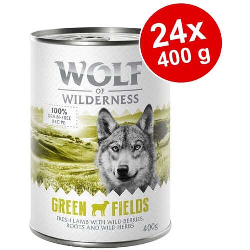  Varčno pakiranje Wolf of Wilderness Adult 24 x 400 g - Me&scaron;ano pakiranje: jagnjetina & raca Cijene