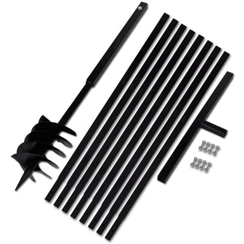 vidaXL Jeklen spiralni vrtalni sveder za zemljo z ročajem 180 mm z 9 m pod. Cene