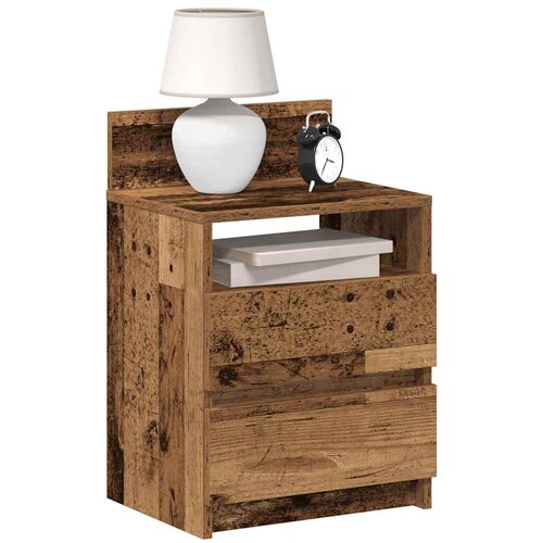 VidaXL Nočna omarica z 2 predaloma starinski les 40x33x60 cm Slike