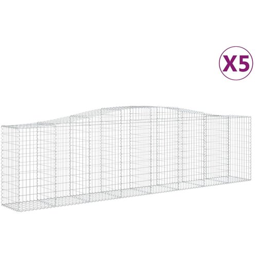  Lučne gabionske ko&amp;scaron;are 5 kom 400x50x100/120cm pocinčano željezo Slike