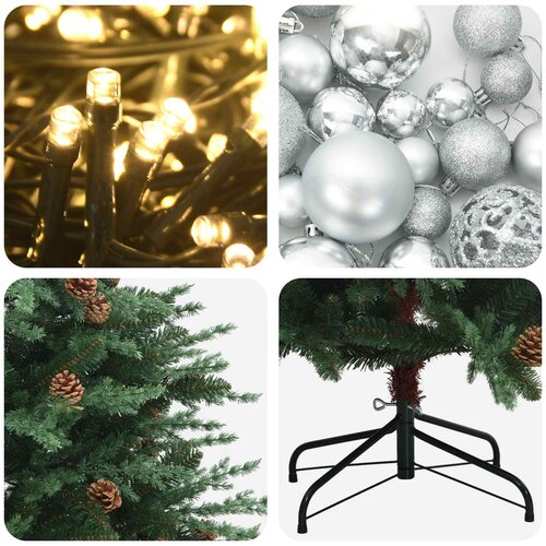  Umjetno božićno drvce s kuglicom 120 cm 150 LED lampica Slike