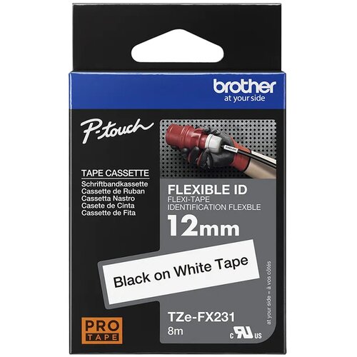 Brother TZe-FX231 fleksibilna laminirana traka 12mm (crno na belom) Slike