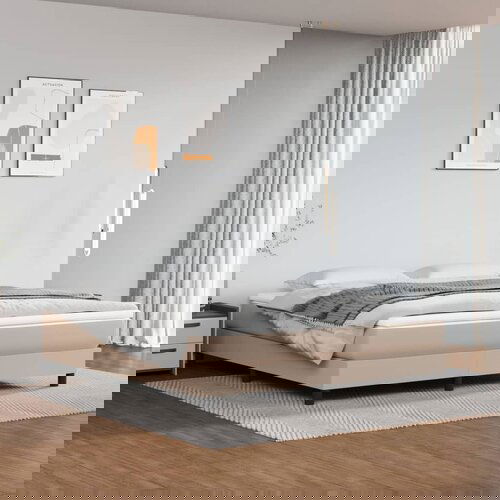 VidaXL Okvir kreveta s oprugama boja cappuccina 160x200cm umjetna koža Slike