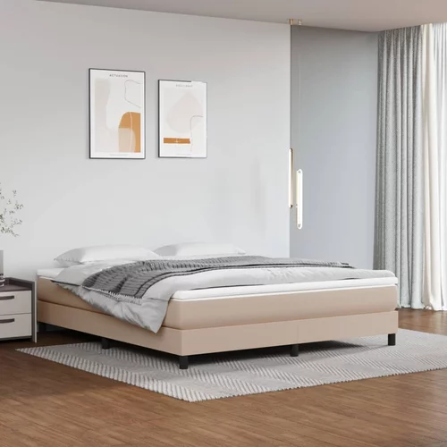 vidaXL Okvir kreveta s oprugama boja cappuccina 160x200cm umjetna koža