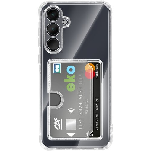 AVIZAR Etui za Galaxy A55 z vgrajenim držalom za kartice in okrepljeni kotički, Prozorna, (5000275561) Cene