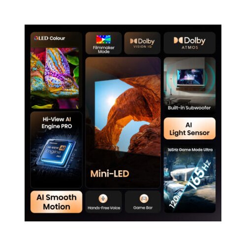 Hisense 100 inča 100U7Q mini-led 4K uhd smart tv Slike